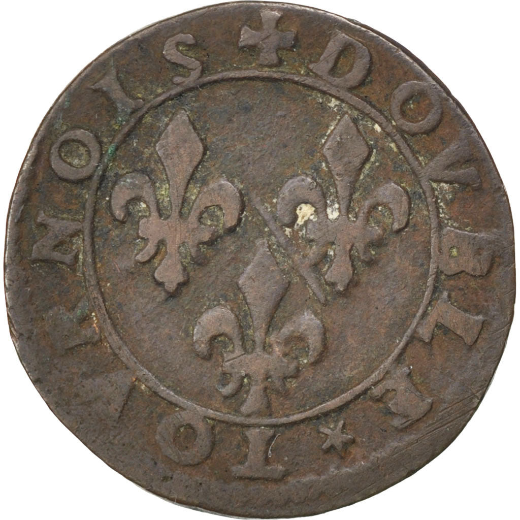 ESTADOS FRANCESES, CHÂTEAU-REGNAULT, 2 Deniers, Tournois, Cobre, EF(40-45)