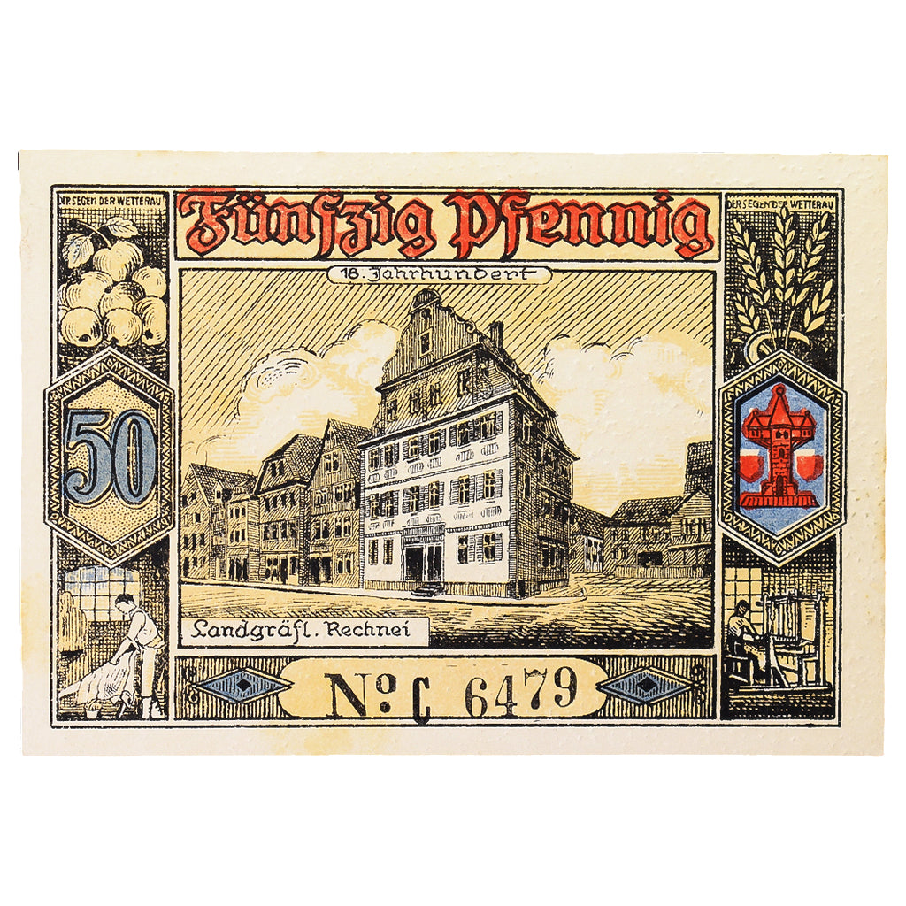 Banconote, Germania, Butzbach Stadt, 50 Pfennig, maison 1, 1921, 1921-05-06