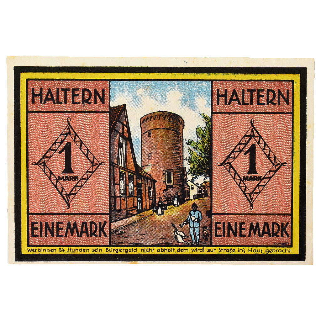 Banknot, Niemcy, Haltern, 1 Mark, village, 1921, 1921-06-01, UNC(60-62)