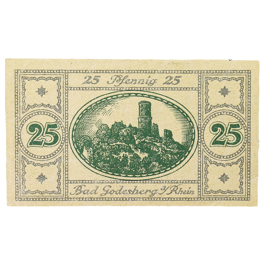 Banconote, Germania, Godesberg, 25 Pfennig, paysage 1, 1920, 1920-10-25, SPL