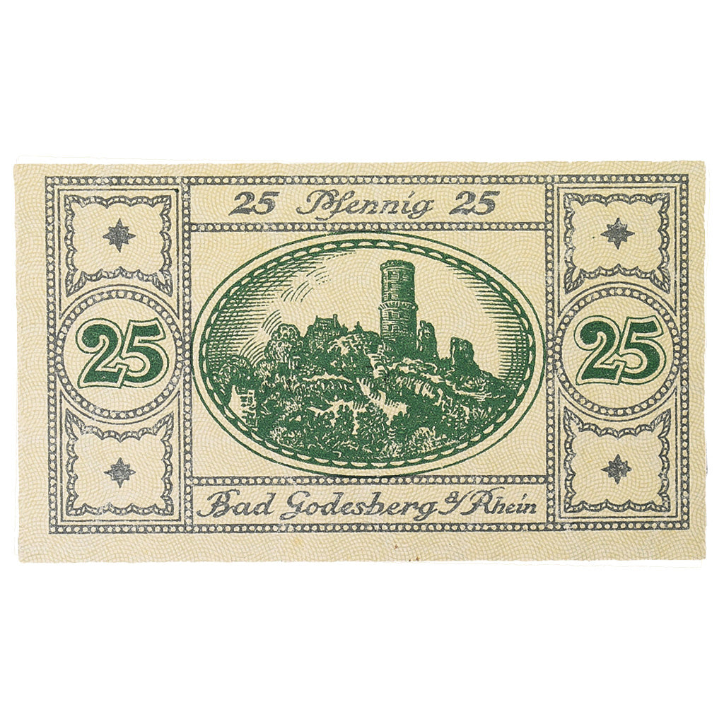 Banconote, Germania, Godesberg, 25 Pfennig, paysage 2, 1920, 1920-10-25, SPL