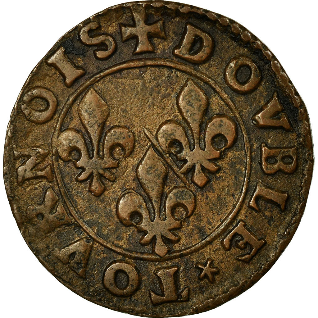 FRENCH STATES, CHÂTEAU-REGNAULT, 2 Deniers, Tournois, Kupfer, SS+, CGKL:664