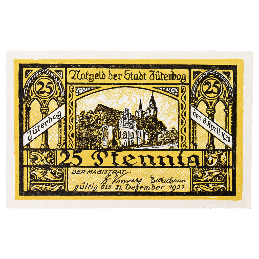 Banconote, Germania, Jüterbog, 25 Pfennig, paysage, 1920, 1920-10-01, SPL