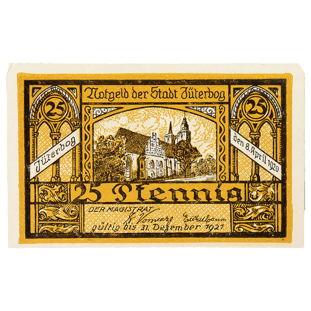 Geldschein, Deutschland, Jüterbog, 25 Pfennig, paysage 2, 1920, 1920-10-01