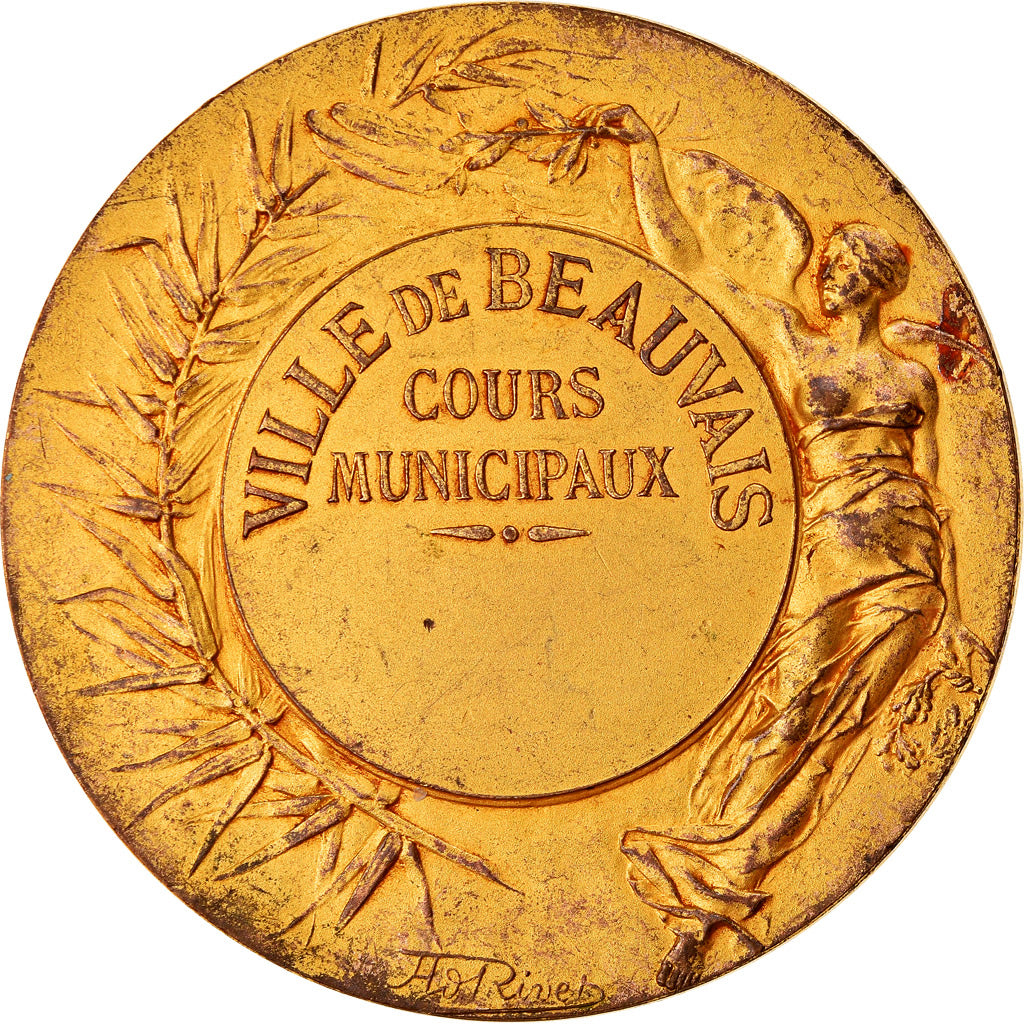 Francja, Medal, Musique, Cours Municipaux, Ville de Beauvais, Undated, Rivet