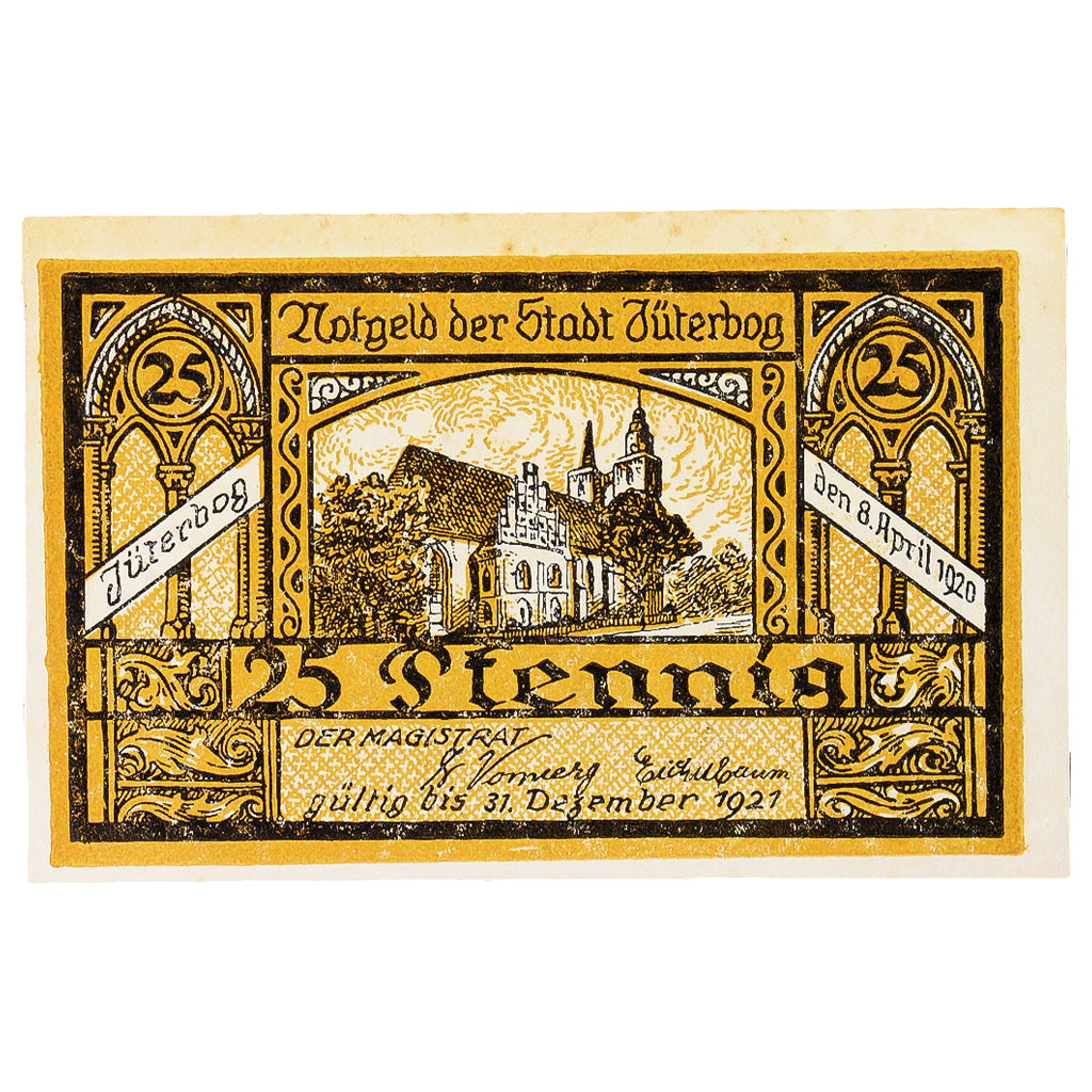 Banconote, Germania, Jüterbog, 25 Pfennig, paysage 3, 1920, 1920-10-01, SPL