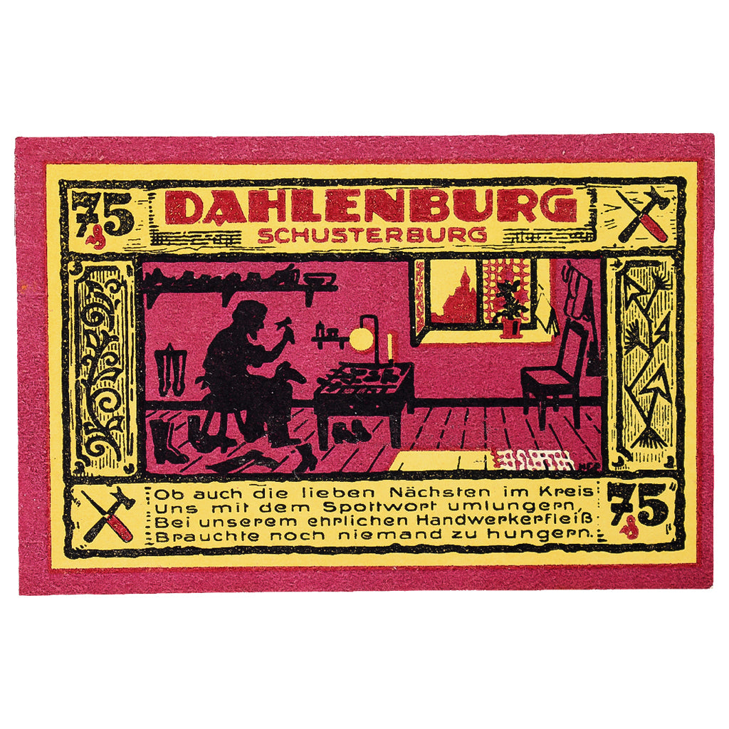 Geldschein, Deutschland, Dahlenburg, 75 Pfennig, personnage, 1921, 1921-09-15