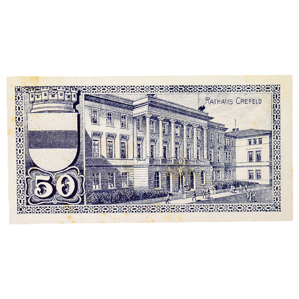 Banknot, Niemcy, Crefeld, 50 Pfennig, Monument, 1919, 1919-03-20, UNC(60-62)
