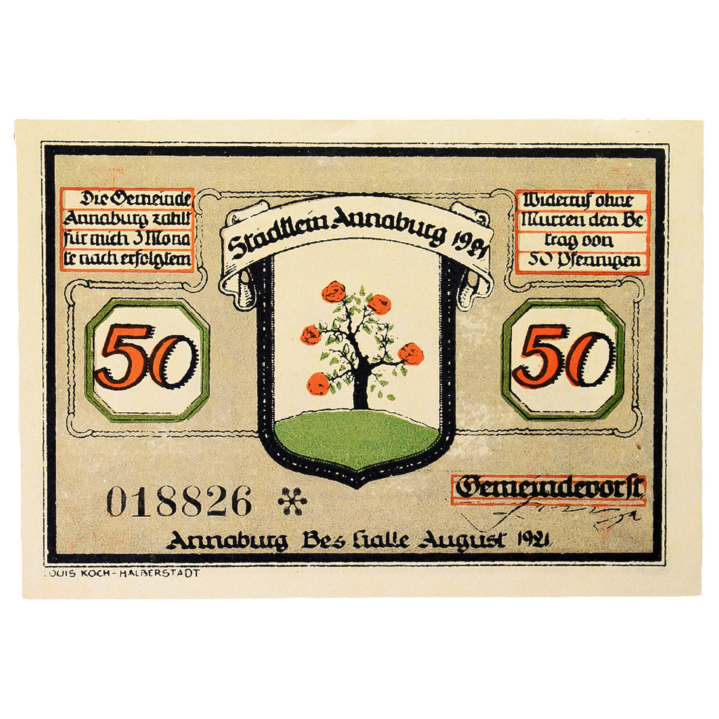 Geldschein, Deutschland, Annaburg Stadt, 50 Pfennig, personnage, 1921
