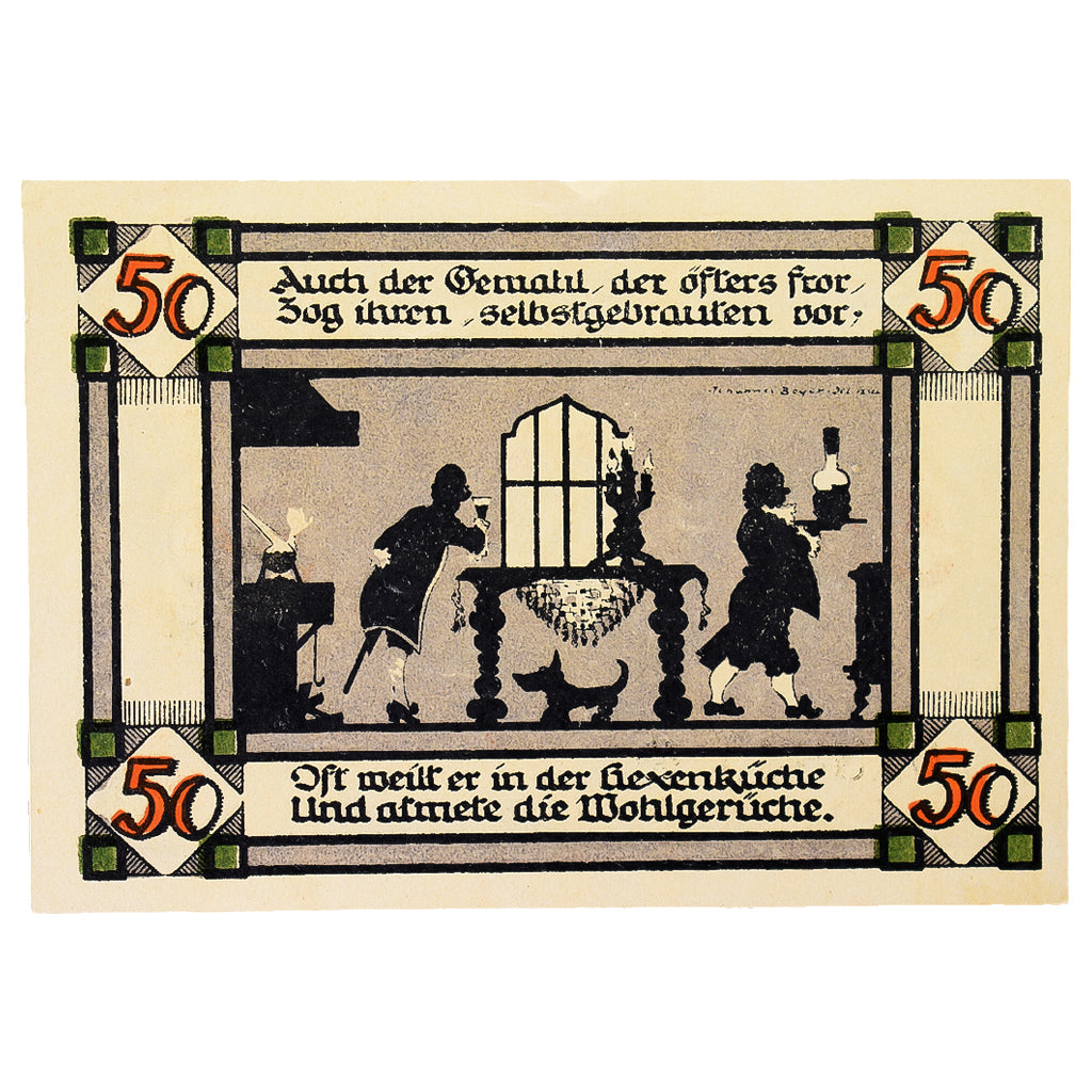 Geldschein, Deutschland, Annaburg Stadt, 50 Pfennig, personnage, 1921