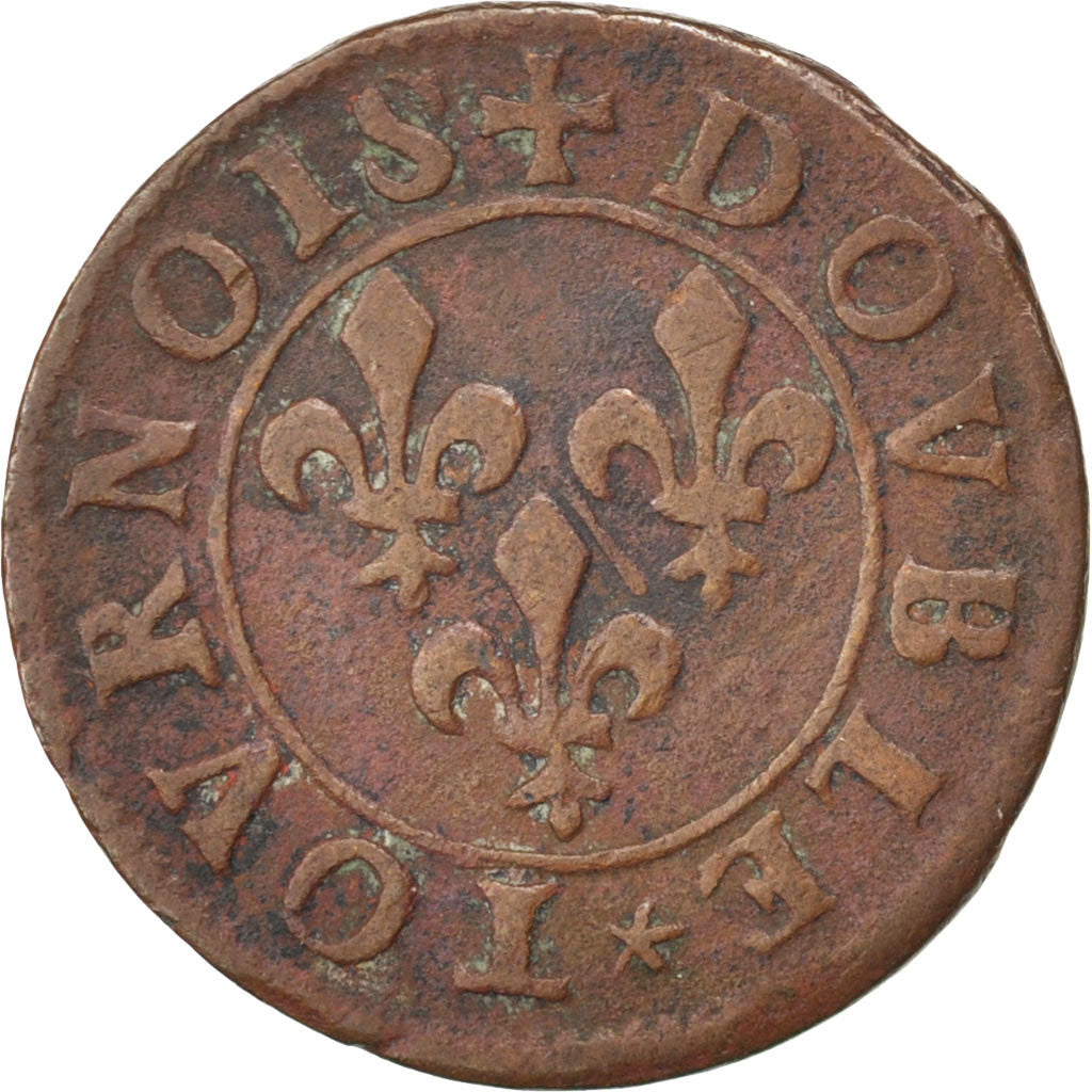 ESTADOS FRANCESES, CHÂTEAU-REGNAULT, 2 Deniers, Tournois, Cobre, EF(40-45)