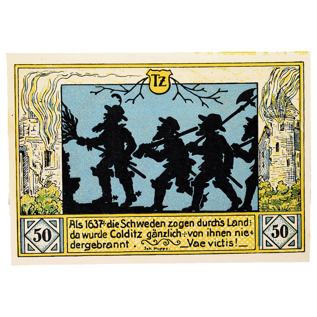 Banconote, Germania, Colditz Stadt, 50 Pfennig, personnage, 1921, 1921-09-01