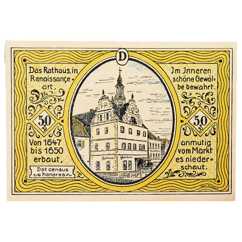 Geldschein, Deutschland, Colditz Stadt, 50 Pfennig, personnage 2, 1921