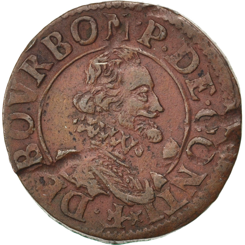 FRENCH STATES, CHÂTEAU-REGNAULT, 2 Deniers, Tournois, Kupfer, SS+, CGKL:666