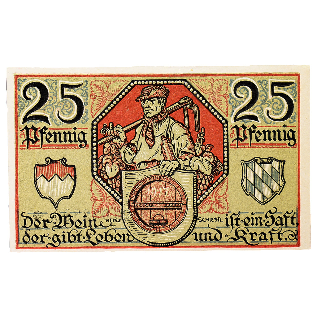 Geldschein, Deutschland, Kitzingen Stadt, 25 Pfennig, personnage, 1921