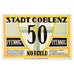 Banknot, Niemcy, Coblenz Stadt, 50 Pfennig, statue, 1921, 1921-05-01