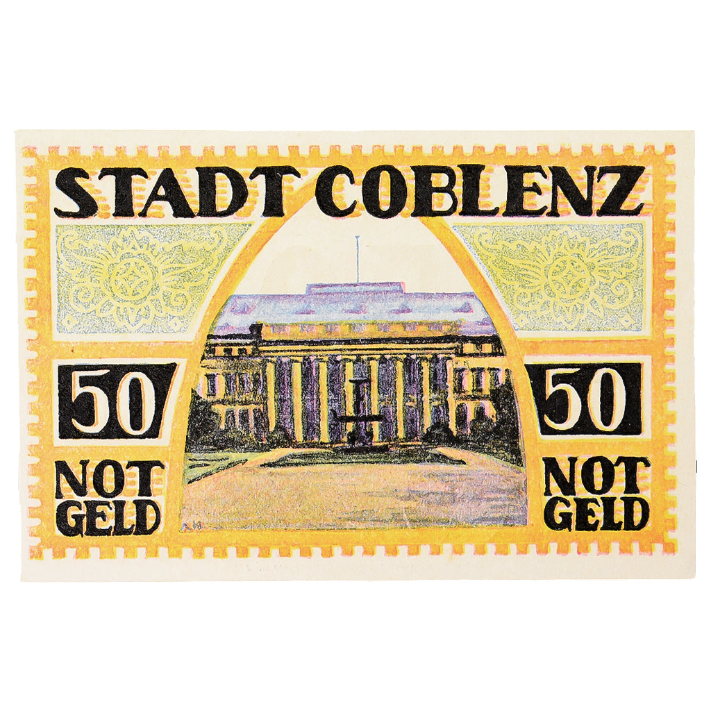 Geldschein, Deutschland, Coblenz Stadt, 50 Pfennig, fontaine, 1921, 1921-05-01