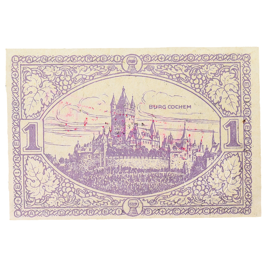 Banconote, Germania, Cochem Landkreis, 1 Mark, paysage 2, 1918, SPL, Mehl:083.01