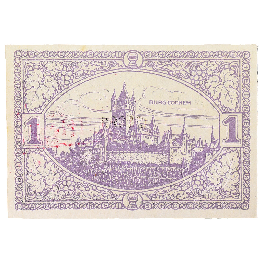 Banconote, Germania, Cochem Landkreis, 1 Mark, paysage 7, 1918, SPL, Mehl:083.01