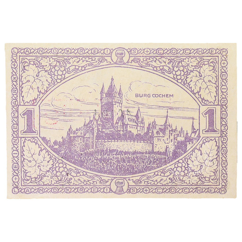 Banconote, Germania, Cochem Landkreis, 1 Mark, paysage 10, 1918, SPL