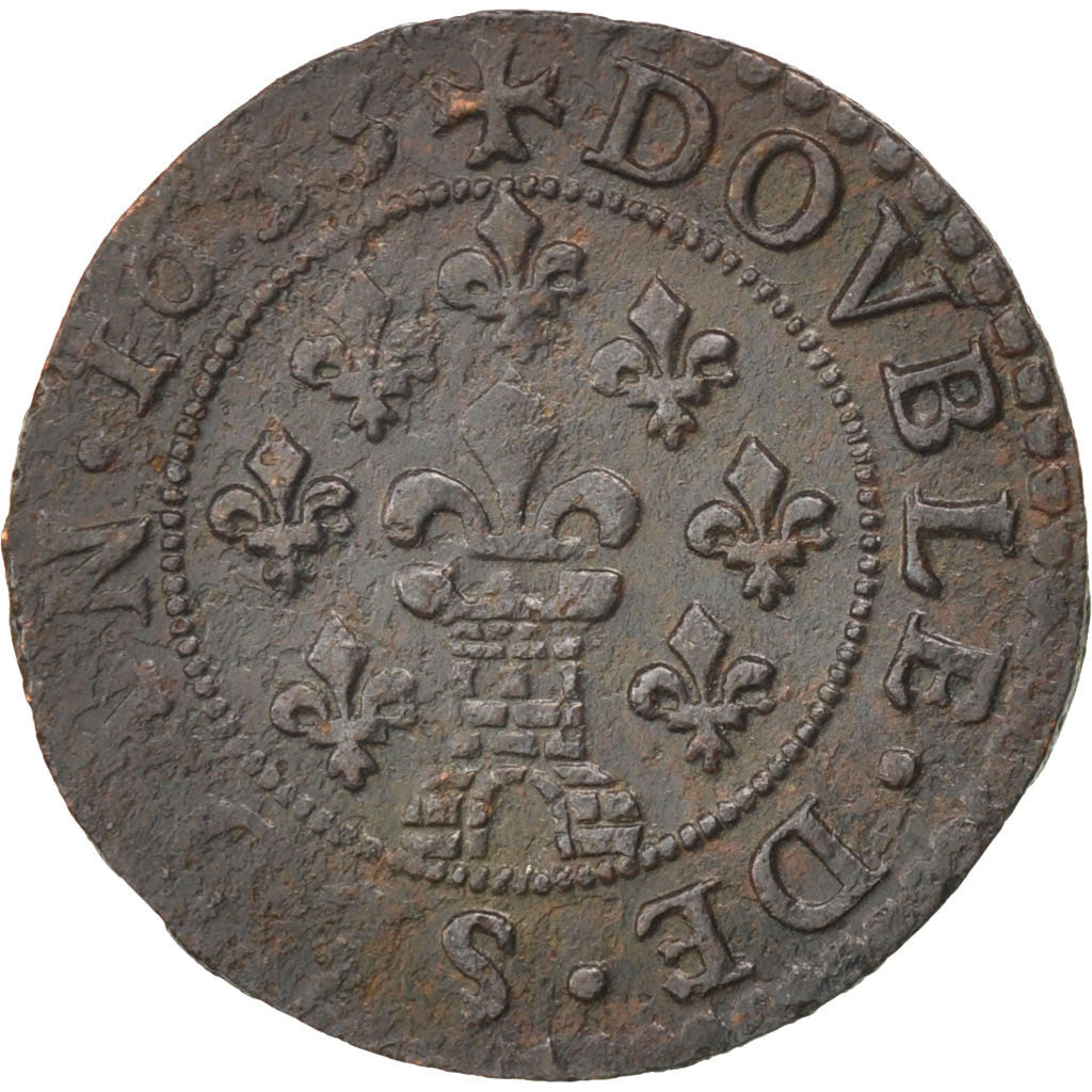 FRENCH STATES, BOUILLON & SEDAN, 2 Tournois, 1635, Copper, AU(50-53), CGKL:578