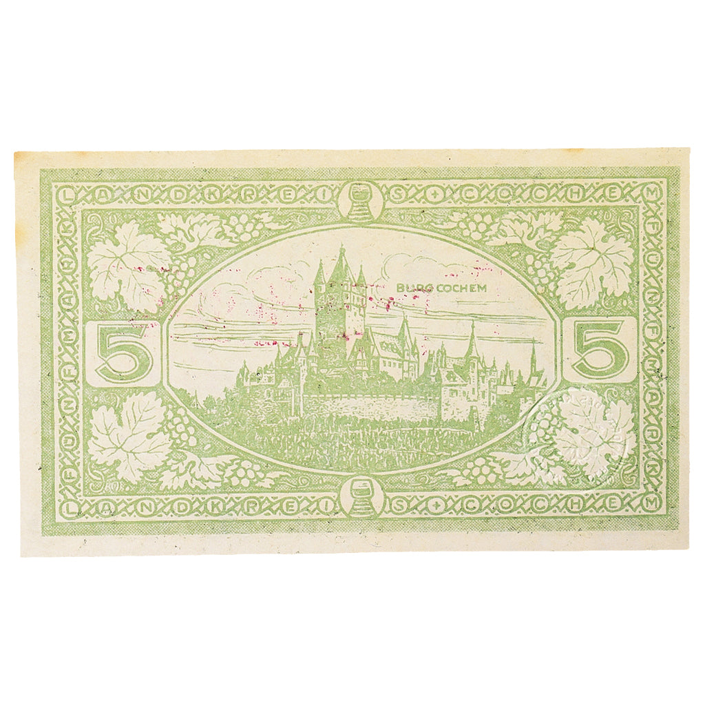Geldschein, Deutschland, Cochem Landkreis, 5 Mark, paysage 15, 1918, 1918-11-19
