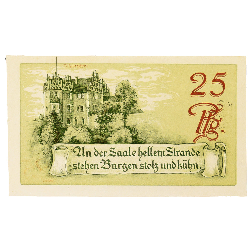 Banconote, Germania, Saalfeld, 25 Pfennig, château, 1921, 1921-04-01, SPL