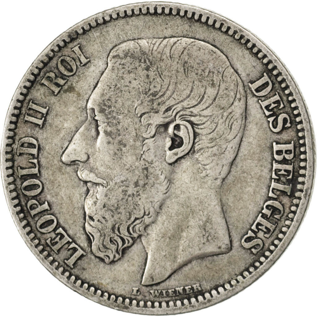 Belgien, Leopold II, 2 Francs, 2 Frank, 1867, Silber, S+, KM:30.1