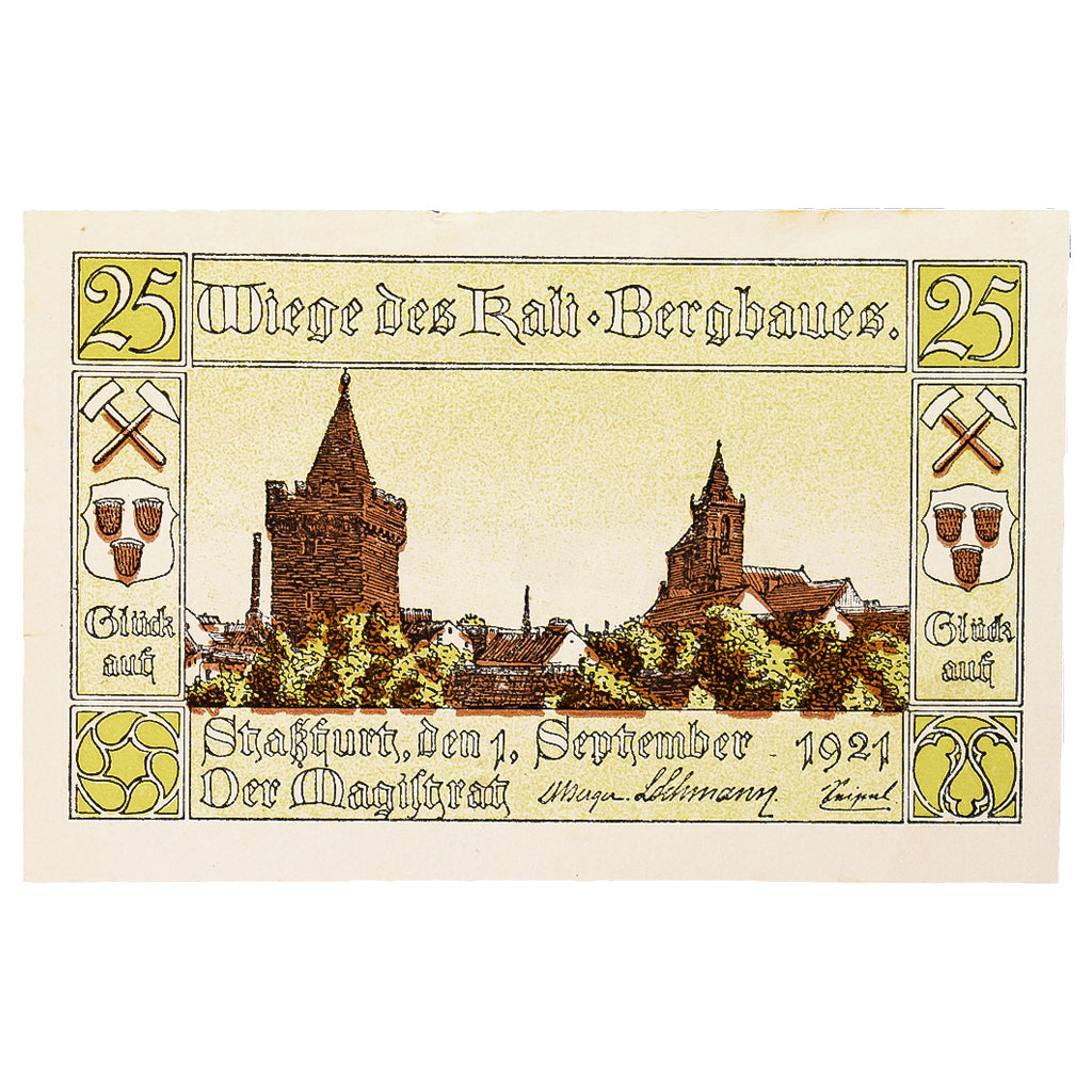 Banconote, Germania, Stassfurt, 25 Pfennig, village 2, 1921, 1921-09-01, SPL