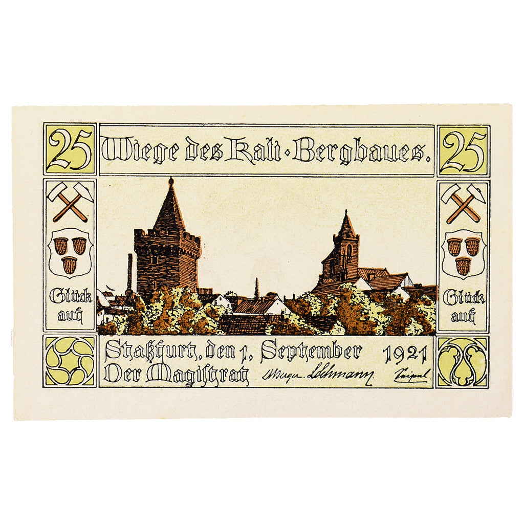 Geldschein, Deutschland, Stassfurt, 25 Pfennig, Village 3, 1921, 1921-09-01