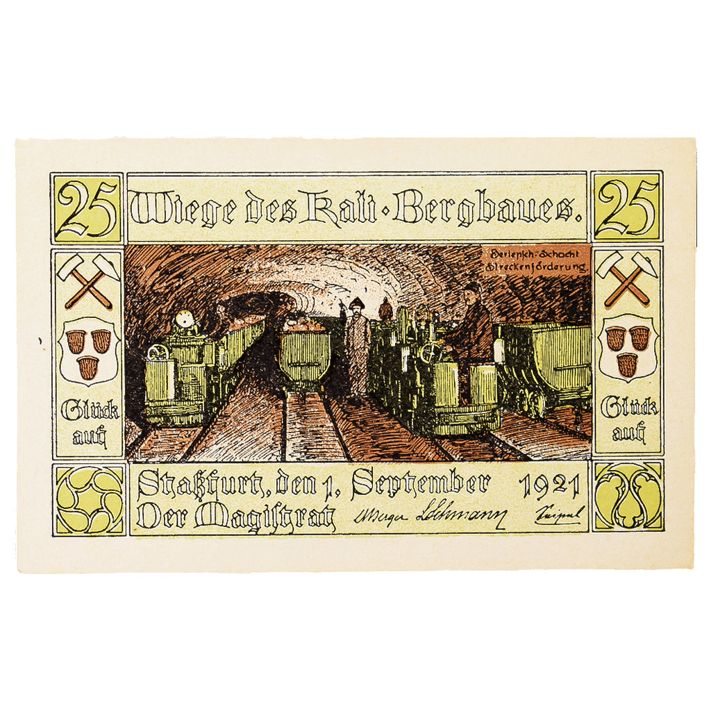 Banconote, Germania, Stassfurt, 25 Pfennig, Mine 2, 1921, 1921-09-01, SPL