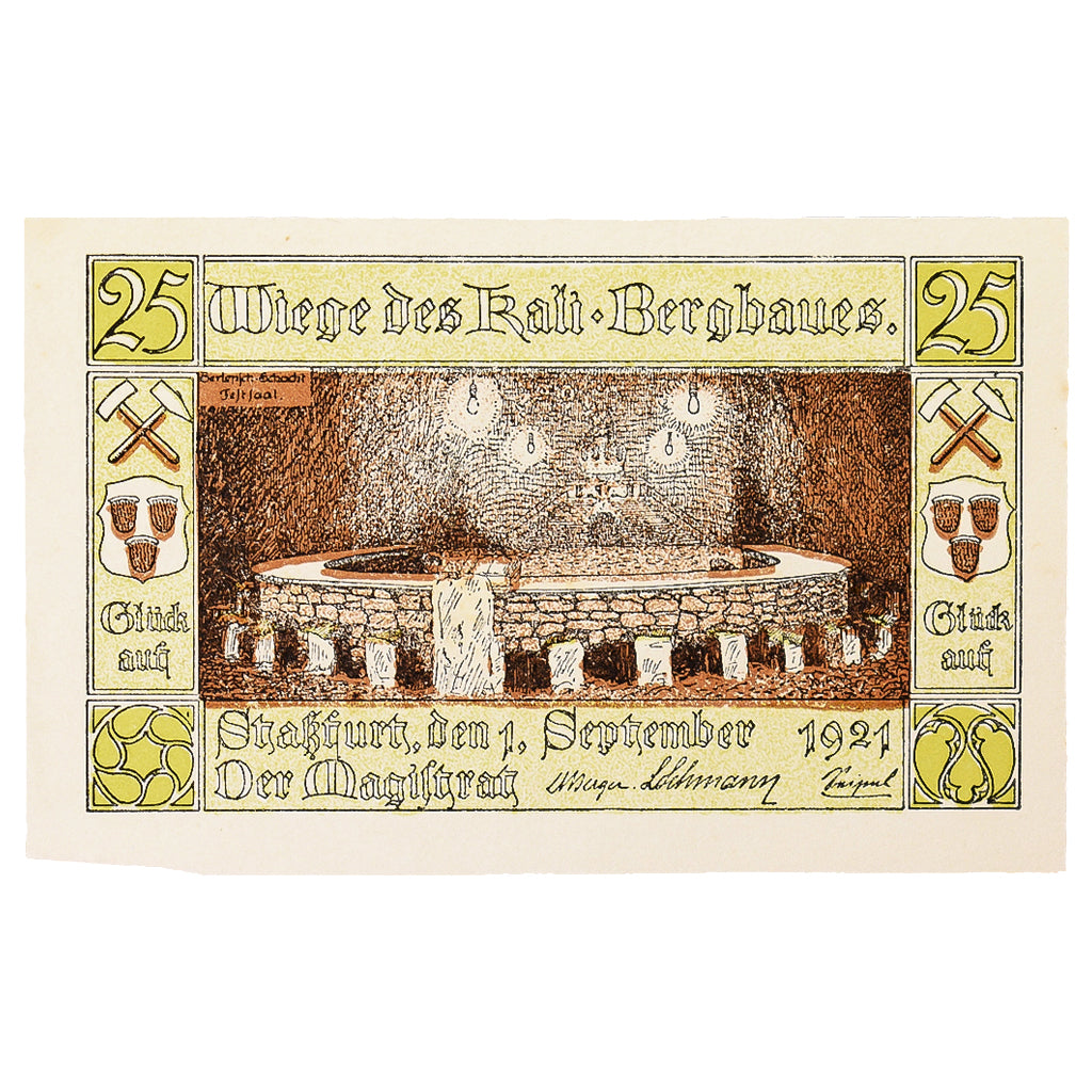Geldschein, Deutschland, Stassfurt, 25 Pfennig, table 2, 1921, 1921-09-01, VZ+