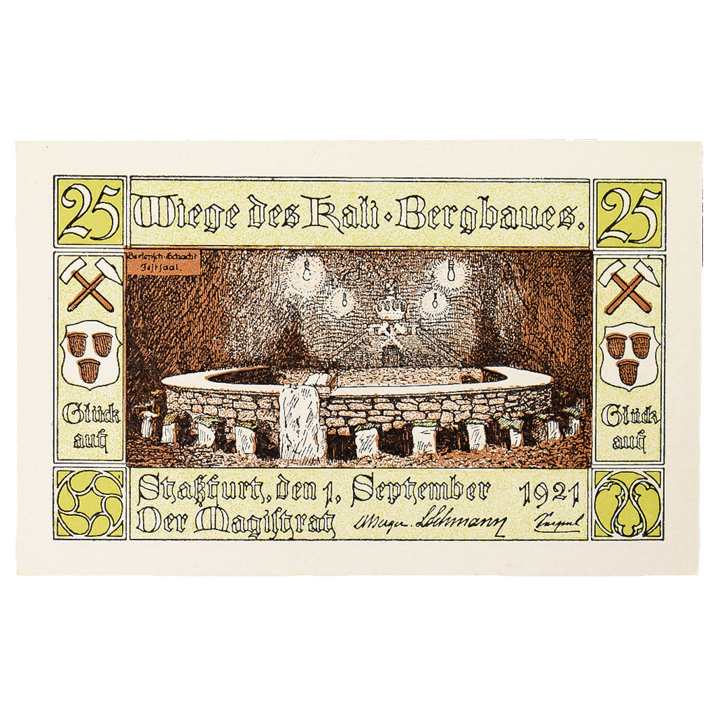 Geldschein, Deutschland, Stassfurt, 25 Pfennig, table 3, 1921, 1921-09-01, VZ+