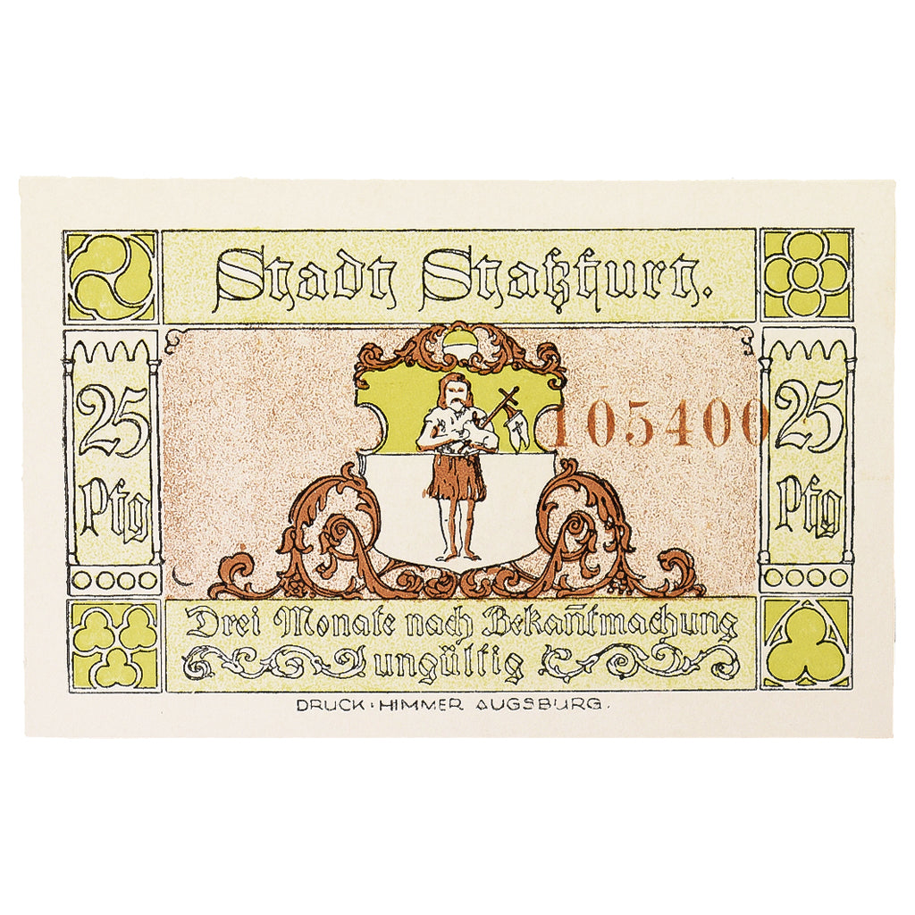 Banconote, Germania, Stassfurt, 25 Pfennig, personnage, 1921, 1921-09-01, SPL