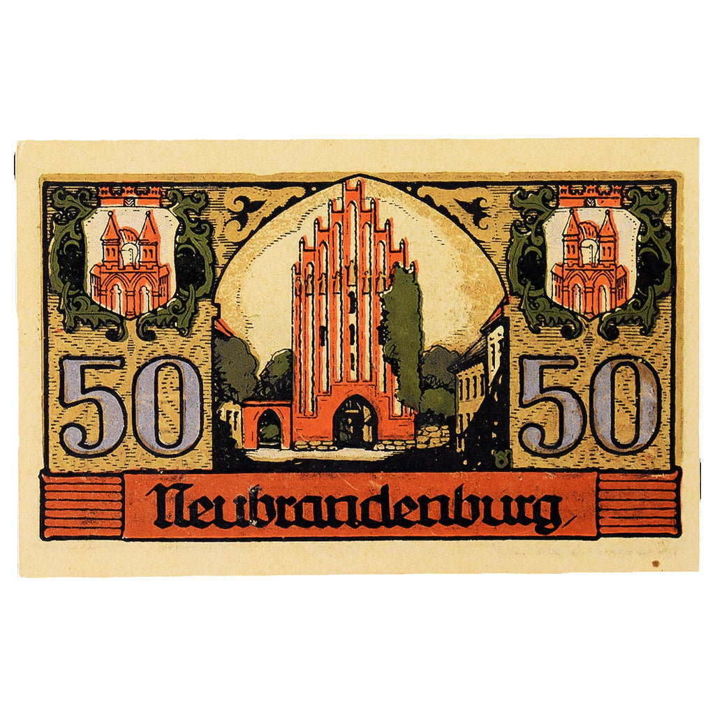 Banconote, Germania, neubrandenburg, 50 Pfennig, Eglise 1, 1922, 1922-07-30