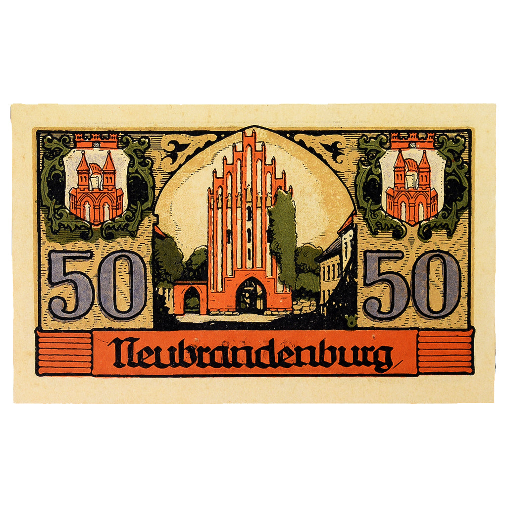 Banconote, Germania, neubrandenburg, 50 Pfennig, eglise 2, 1922, 1922-07-30