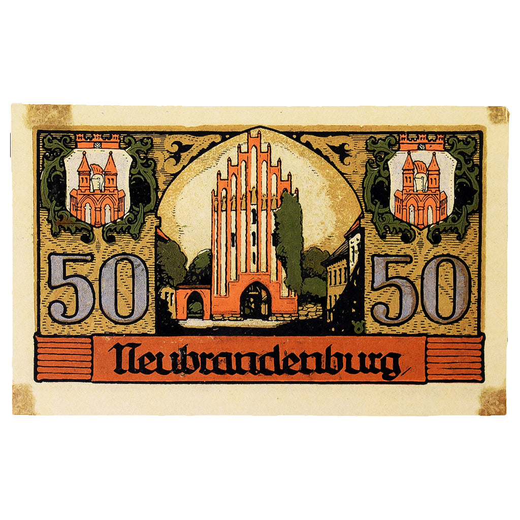 Banconote, Germania, neubrandenburg, 50 Pfennig, église 4, 1922, 1922-07-30
