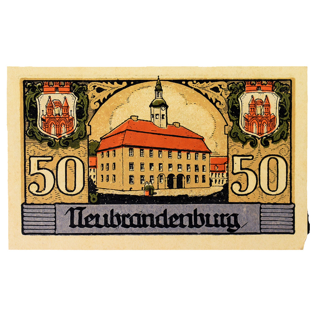 Banknot, Niemcy, neubrandenburg, 50 Pfennig, Batiment, 1922, 1922-07-30
