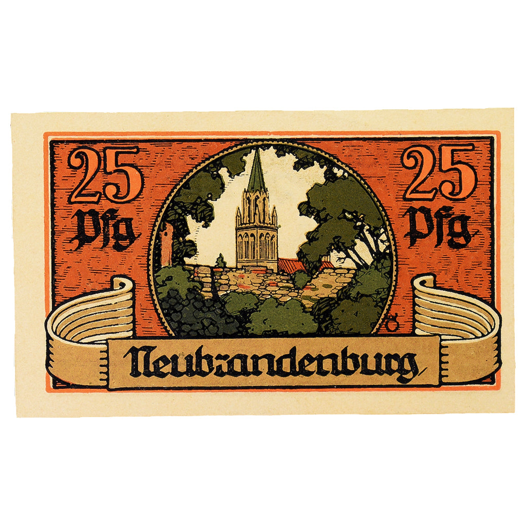 Banknote, Germany, Neubrandenburg Stadt, 25 Pfennig, paysage 1, 1921
