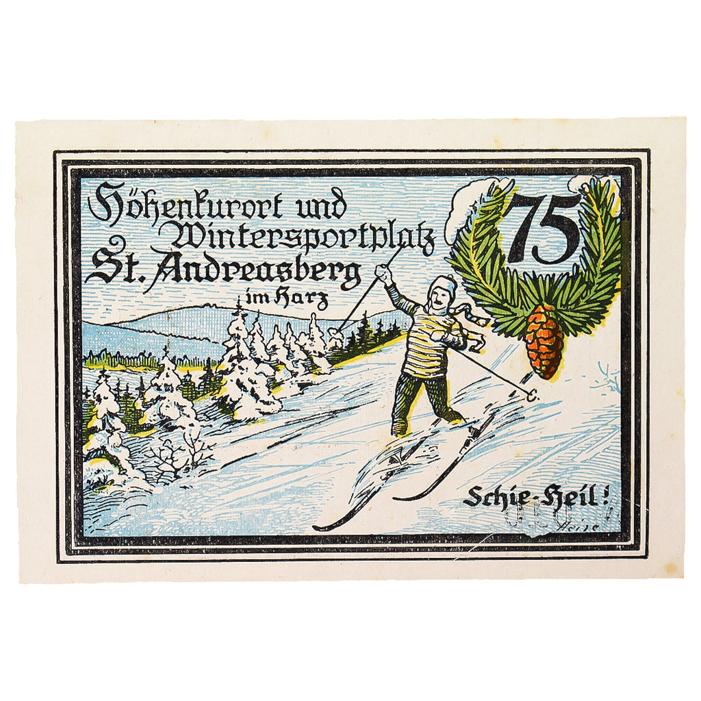 Banknot, Niemcy, St Andreasberg, 75 Pfennig, SKI 1, 1921, 1921-10-01