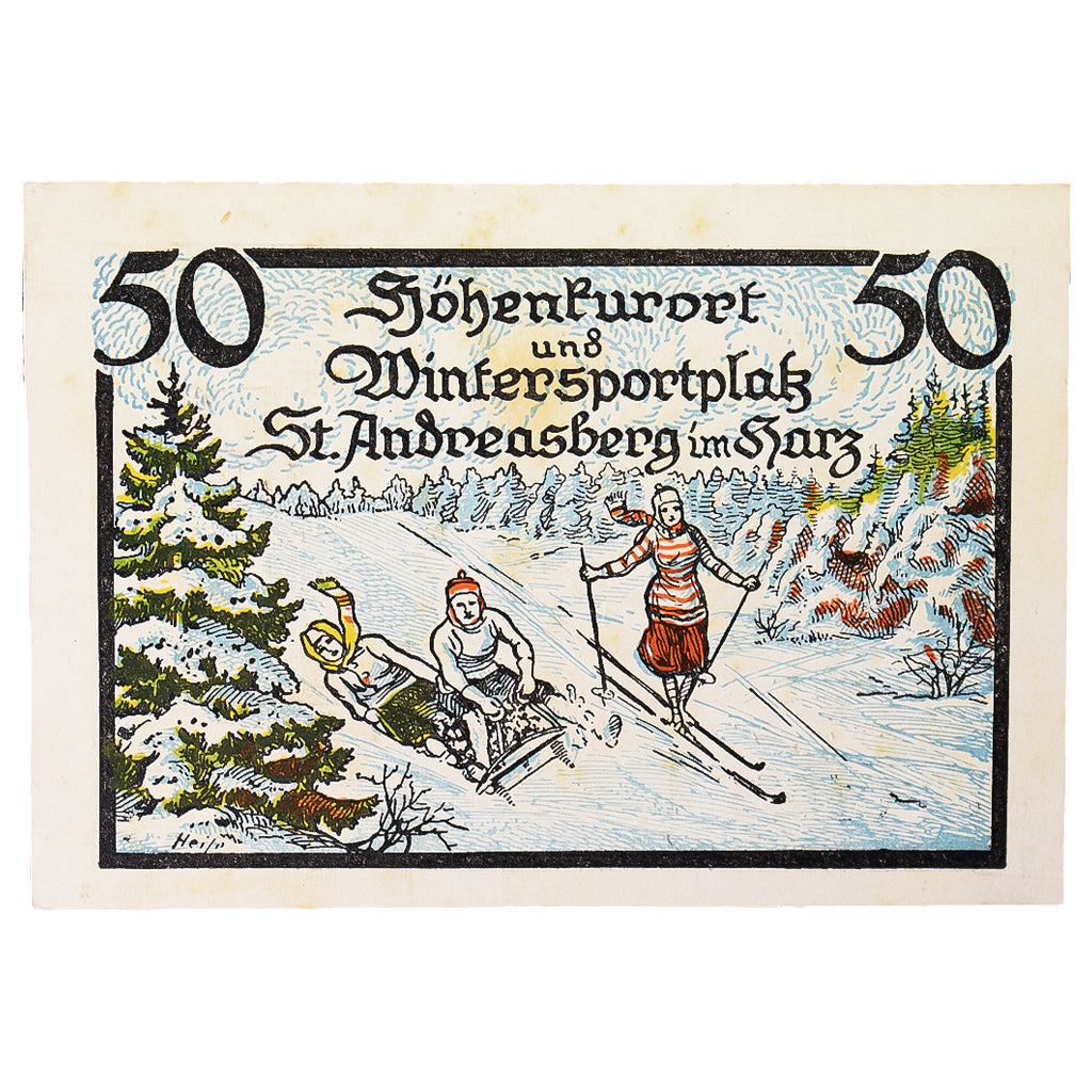 Banknote, Germany, Saint Andreasberg, 50 Pfennig, ski 2, 1921, 1921-10-01