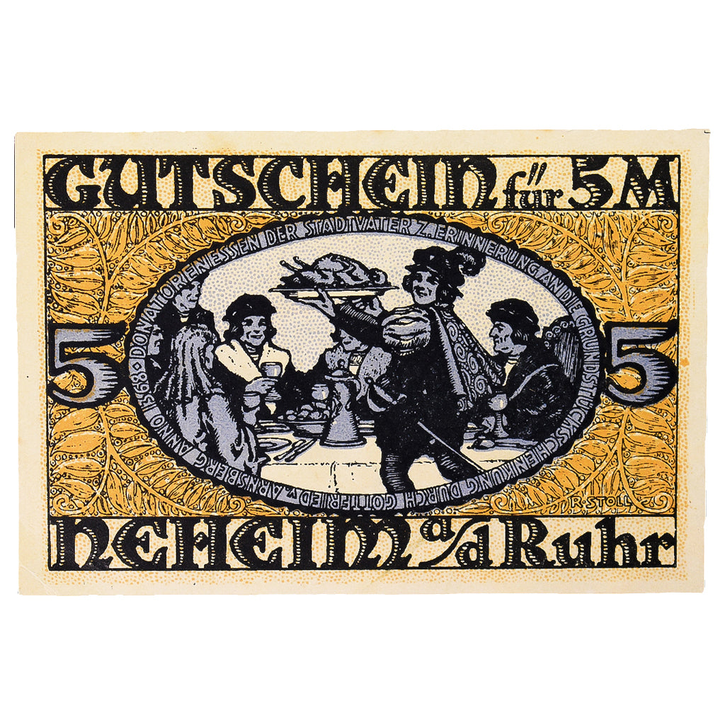 Geldschein, Deutschland, Neheim a.d. Ruhr, 5 Mark, personnage, UNZ-, Mehl:931.1a