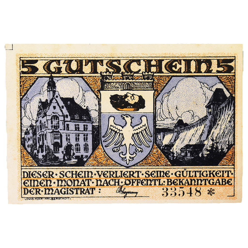 Banconote, Germania, Neheim a.d. Ruhr, 5 Mark, personnage 2, SPL, Mehl:931.1a
