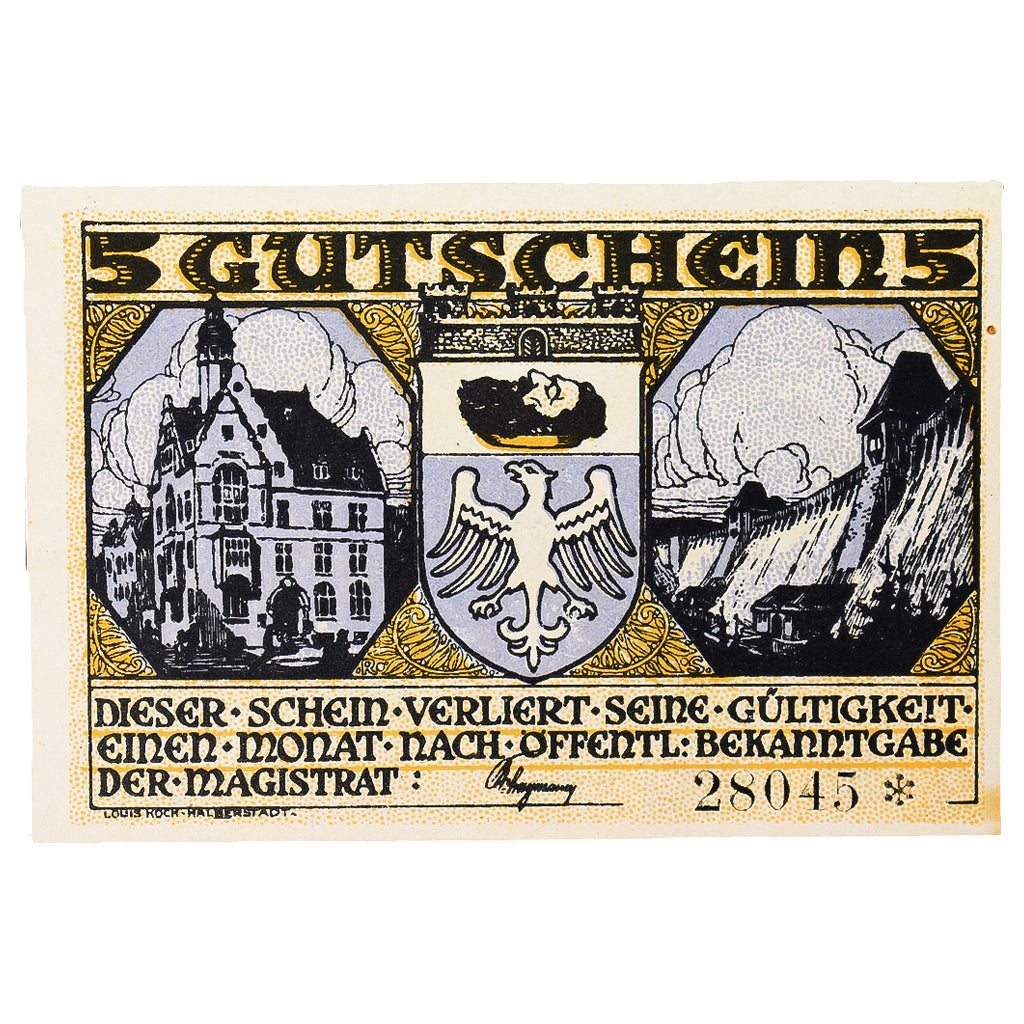 Banconote, Germania, Neheim a.d. Ruhr, 5 Mark, personnage 3, SPL, Mehl:931.1a