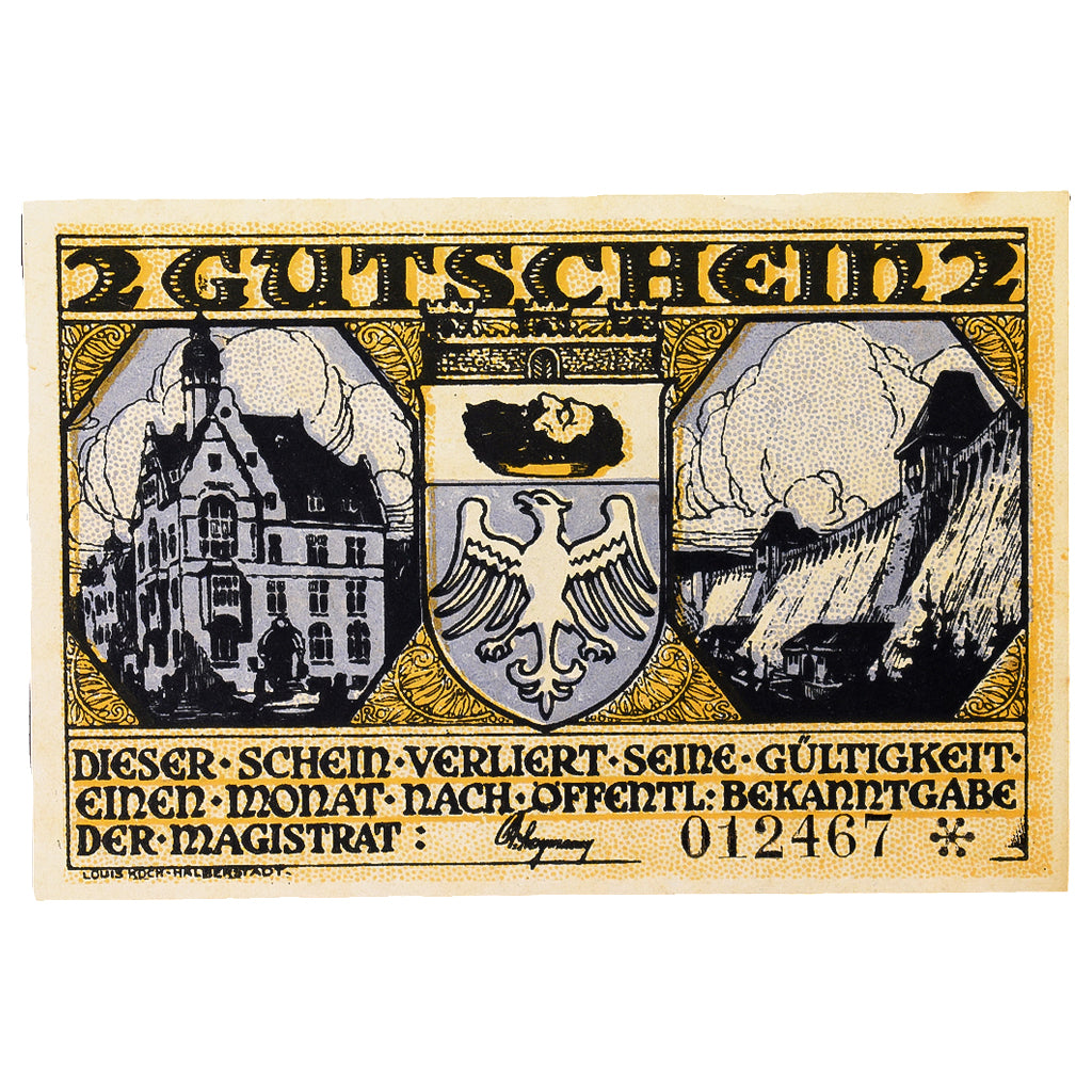 Geldschein, Deutschland, Neheim a.d. Ruhr Gemeinde, 2 Mark, personnage, VZ+