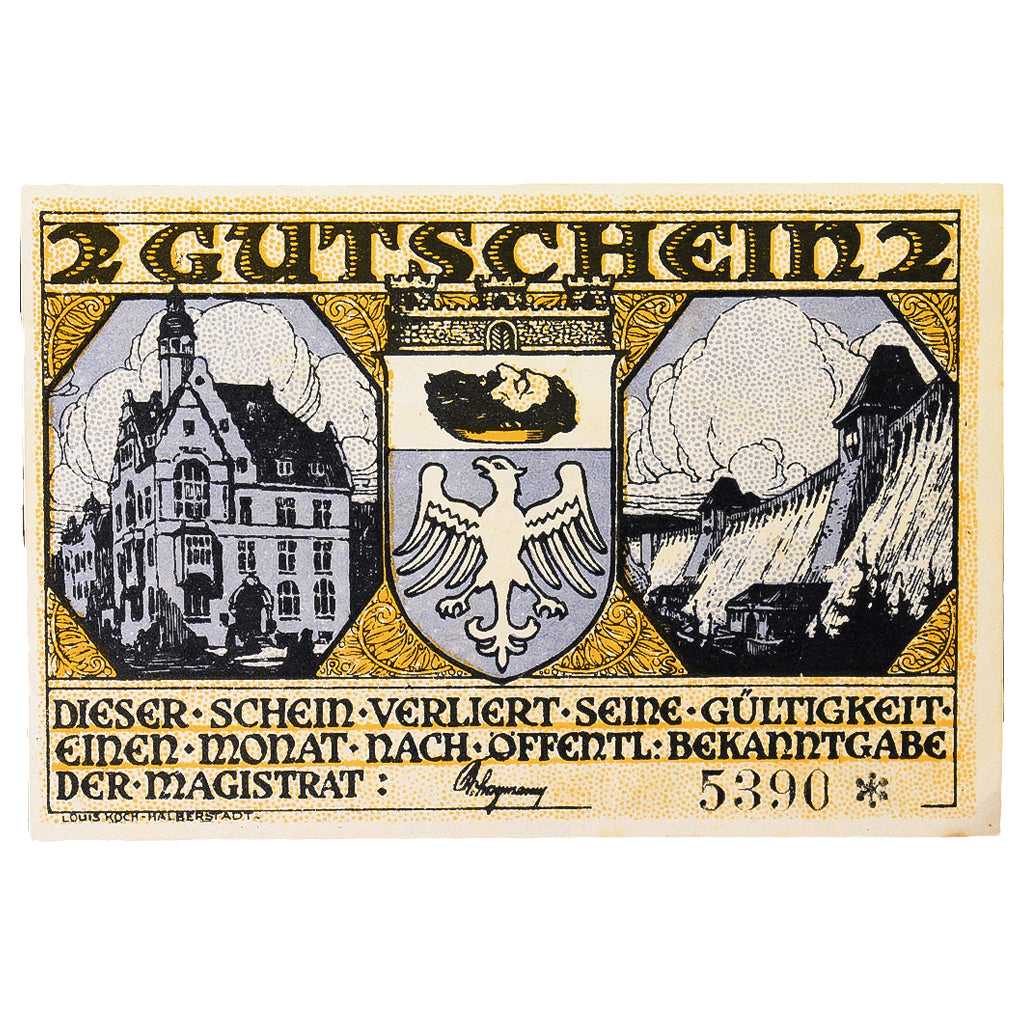 Geldschein, Deutschland, Neheim a.d. Ruhr Gemeinde, 2 Mark, personnage 1, VZ+