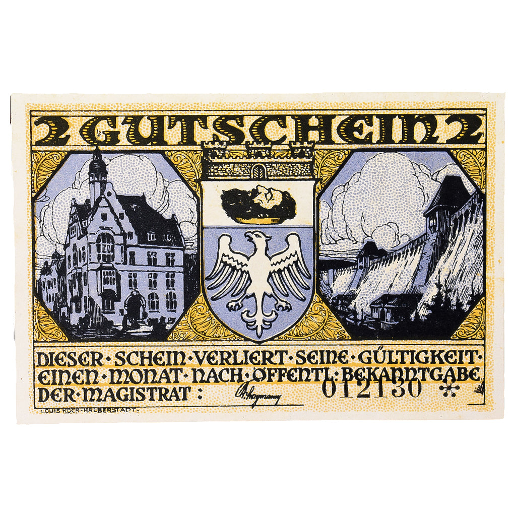 Geldschein, Deutschland, Neheim a.d. Ruhr Gemeinde, 2 Mark, personnage 3, VZ+
