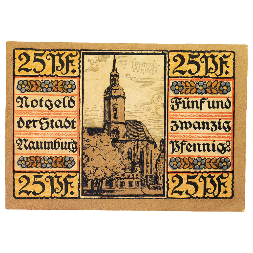 Geldschein, Deutschland, Naumburg a.S. Stadt, 25 Pfennig, Eglise 1, 1920, UNZ-