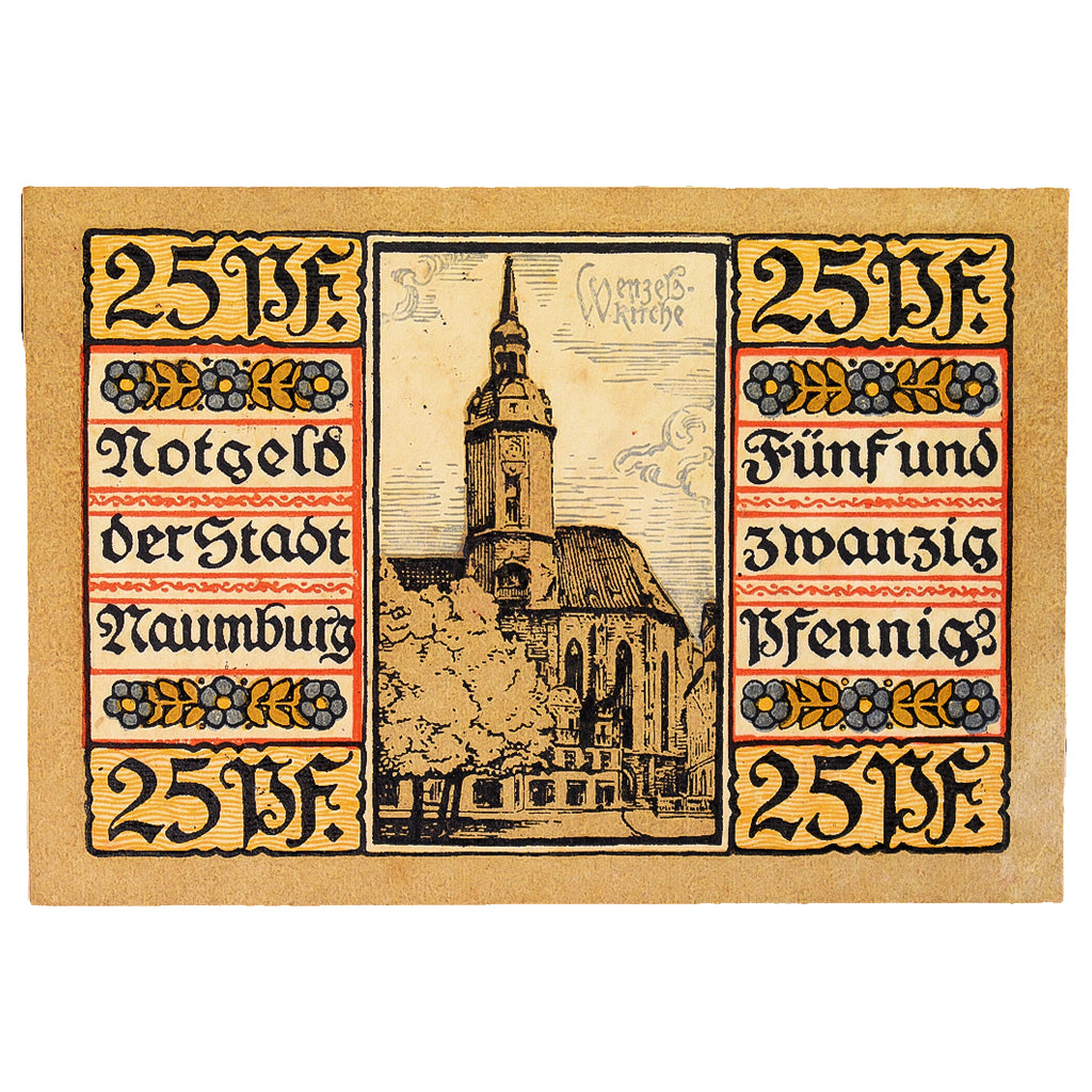 Geldschein, Deutschland, Naumburg a.S. Stadt, 25 Pfennig, eglise 2, 1920, UNZ-