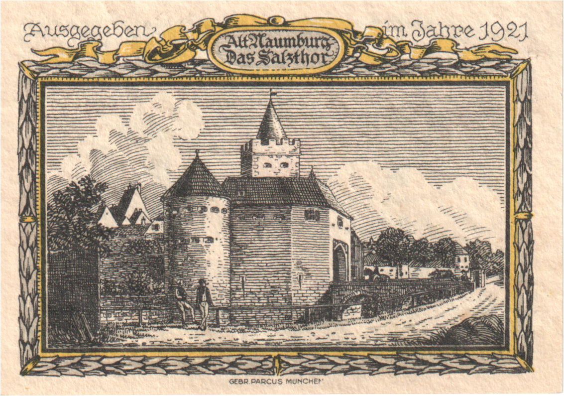 Geldschein, Deutschland, Naumburg a.S. Stadt, 25 Pfennig, batiment 2, 1921, UNZ